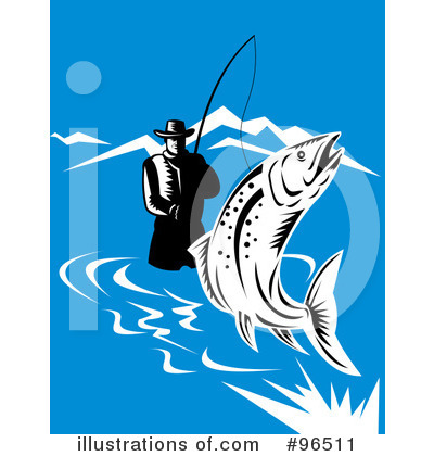 Royalty-Free (RF) Fishing Clipart Illustration by patrimonio - Stock Sample #96511