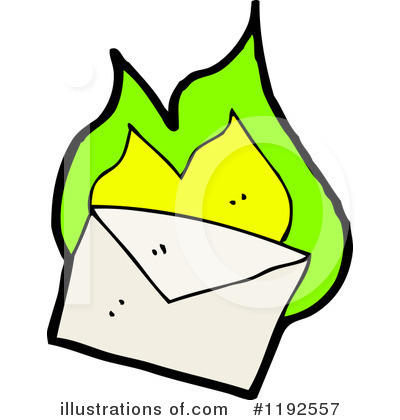 Royalty-Free (RF) Flaming Envelope Clipart Illustration by lineartestpilot - Stock Sample #1192557