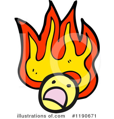 Royalty-Free (RF) Flaming Face Clipart Illustration by lineartestpilot - Stock Sample #1190671