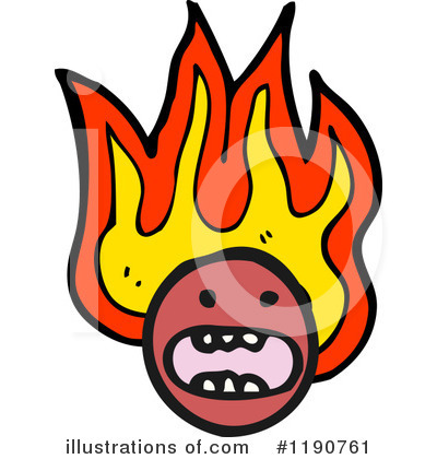 Royalty-Free (RF) Flaming Face Clipart Illustration by lineartestpilot - Stock Sample #1190761