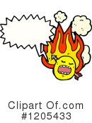 Flaming Face Clipart #1205433 by lineartestpilot