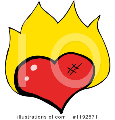 Flaming Heart Clipart #1192571 by lineartestpilot