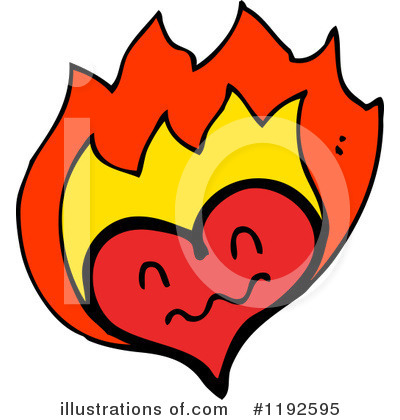 Royalty-Free (RF) Flaming Heart Clipart Illustration by lineartestpilot - Stock Sample #1192595