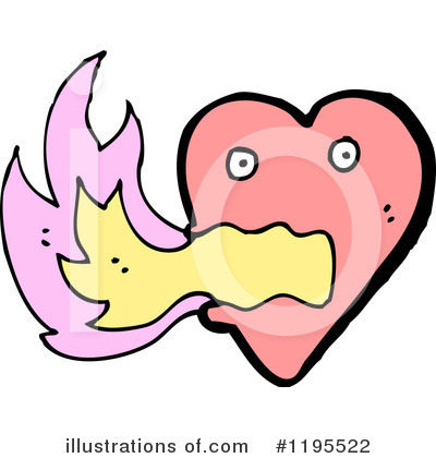Royalty-Free (RF) Flaming Heart Clipart Illustration by lineartestpilot - Stock Sample #1195522
