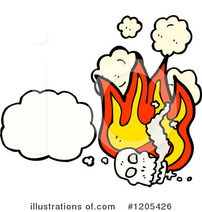 Royalty-Free (RF) Flaming Skull Clipart Illustration by lineartestpilot - Stock Sample #1205426
