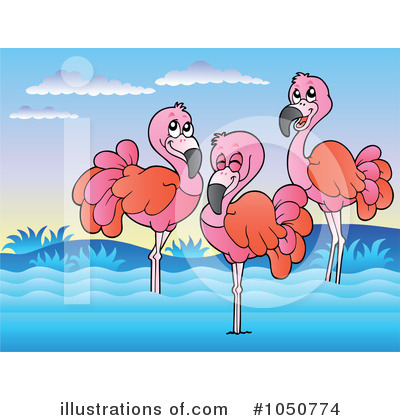 Royalty-Free (RF) Flamingo Clipart Illustration by visekart - Stock Sample #1050774
