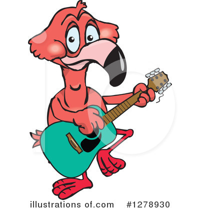Royalty-Free (RF) Flamingo Clipart Illustration by Dennis Holmes Designs - Stock Sample #1278930