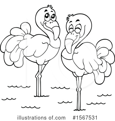 Royalty-Free (RF) Flamingo Clipart Illustration by visekart - Stock Sample #1567531