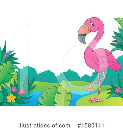 Royalty-Free (RF) Flamingo Clipart Illustration by visekart - Stock Sample #1580111