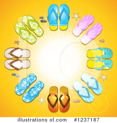 Royalty-Free (RF) Flip Flops Clipart Illustration by elaineitalia - Stock Sample #1237187