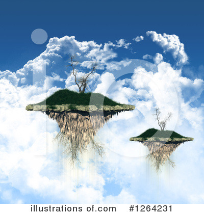 Royalty-Free (RF) Floating Island Clipart Illustration by KJ Pargeter - Stock Sample #1264231