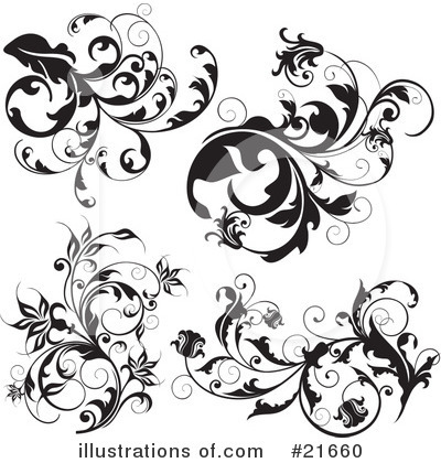 Royalty-Free (RF) Floral Elements Clipart Illustration by OnFocusMedia - Stock Sample #21660