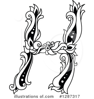 Royalty-Free (RF) Floral Letter Clipart Illustration by Vector Tradition SM - Stock Sample #1287317