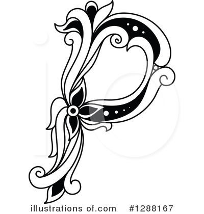 Royalty-Free (RF) Floral Letter Clipart Illustration by Vector Tradition SM - Stock Sample #1288167
