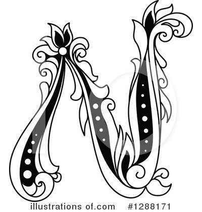 Royalty-Free (RF) Floral Letter Clipart Illustration by Vector Tradition SM - Stock Sample #1288171