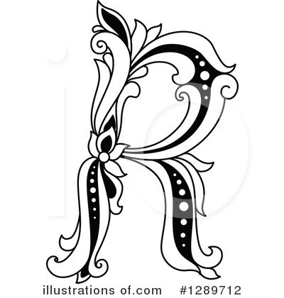 Royalty-Free (RF) Floral Letter Clipart Illustration by Vector Tradition SM - Stock Sample #1289712