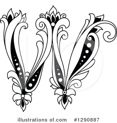 Royalty-Free (RF) Floral Letter Clipart Illustration by Vector Tradition SM - Stock Sample #1290887
