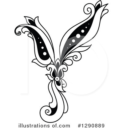 Royalty-Free (RF) Floral Letter Clipart Illustration by Vector Tradition SM - Stock Sample #1290889