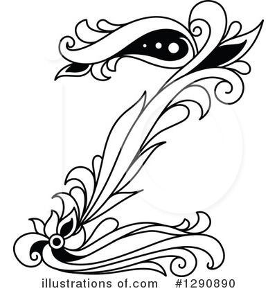 Royalty-Free (RF) Floral Letter Clipart Illustration by Vector Tradition SM - Stock Sample #1290890