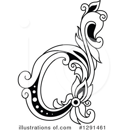 Royalty-Free (RF) Floral Letter Clipart Illustration by Vector Tradition SM - Stock Sample #1291461