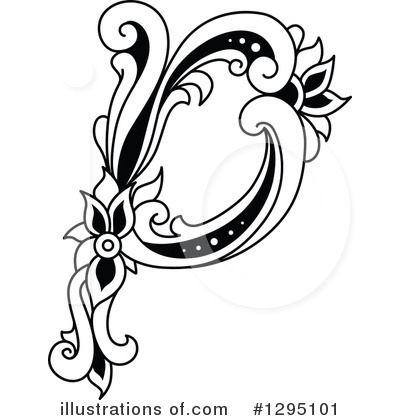Royalty-Free (RF) Floral Letter Clipart Illustration by Vector Tradition SM - Stock Sample #1295101