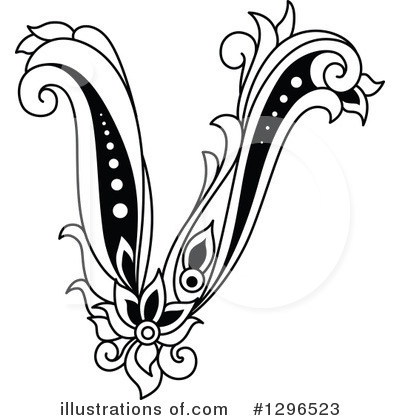 Royalty-Free (RF) Floral Letter Clipart Illustration by Vector Tradition SM - Stock Sample #1296523