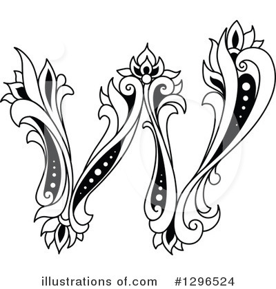 Royalty-Free (RF) Floral Letter Clipart Illustration by Vector Tradition SM - Stock Sample #1296524
