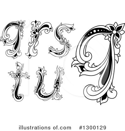 Royalty-Free (RF) Floral Letter Clipart Illustration by Vector Tradition SM - Stock Sample #1300129