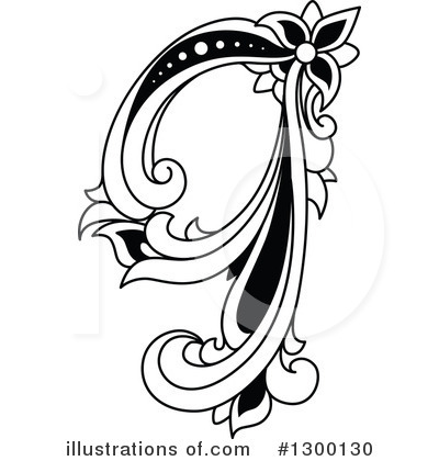 Royalty-Free (RF) Floral Letter Clipart Illustration by Vector Tradition SM - Stock Sample #1300130