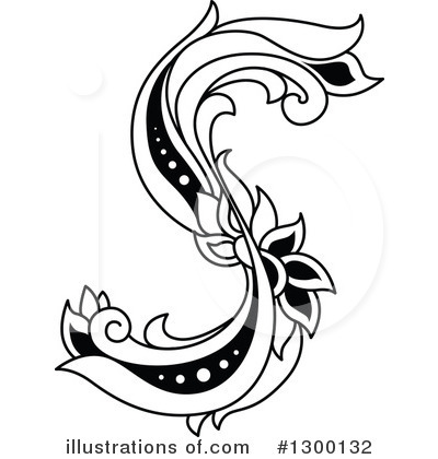 Royalty-Free (RF) Floral Letter Clipart Illustration by Vector Tradition SM - Stock Sample #1300132
