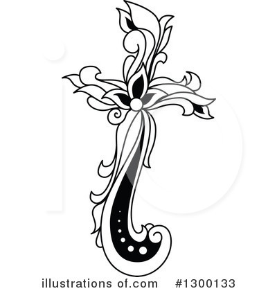 Royalty-Free (RF) Floral Letter Clipart Illustration by Vector Tradition SM - Stock Sample #1300133