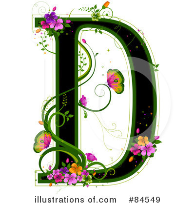 Floral Letter Clipart #84549 by BNP Design Studio