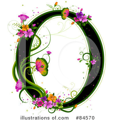Royalty-Free (RF) Floral Letter Clipart Illustration by BNP Design Studio - Stock Sample #84570