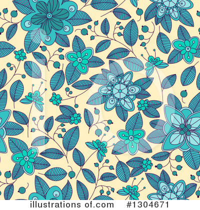 Royalty-Free (RF) Floral Pattern Clipart Illustration by Vector Tradition SM - Stock Sample #1304671