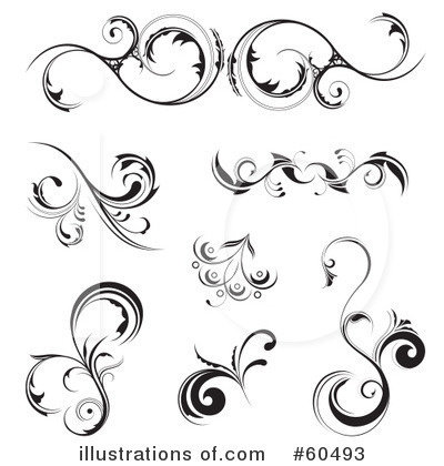 Royalty-Free (RF) Floral Scroll Clipart Illustration by TA Images - Stock Sample #60493