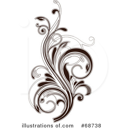 Royalty-Free (RF) Floral Scroll Clipart Illustration by OnFocusMedia - Stock Sample #68738