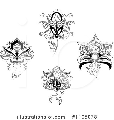 Royalty-Free (RF) Flower Clipart Illustration by Vector Tradition SM - Stock Sample #1195078