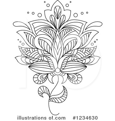 Royalty-Free (RF) Flower Clipart Illustration by Vector Tradition SM - Stock Sample #1234630