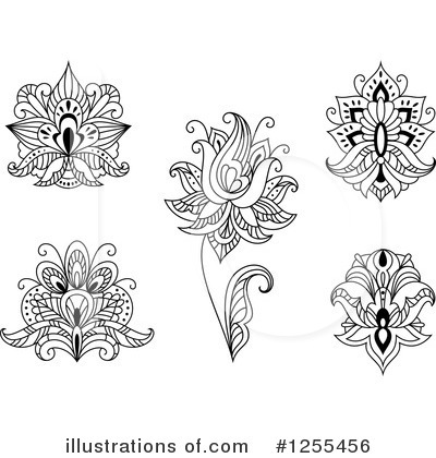 Royalty-Free (RF) Flower Clipart Illustration by Vector Tradition SM - Stock Sample #1255456