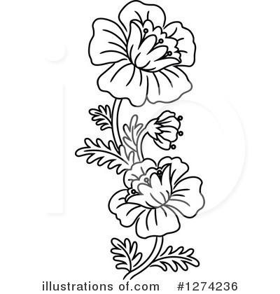 Royalty-Free (RF) Flower Clipart Illustration by Vector Tradition SM - Stock Sample #1274236