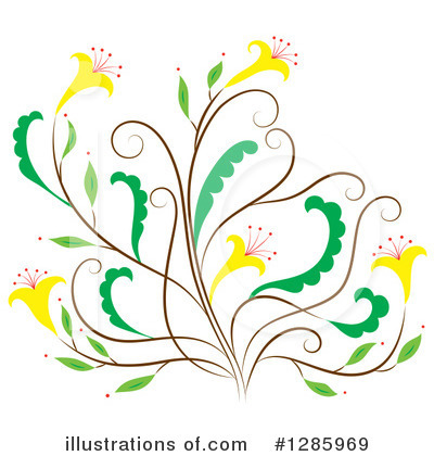 Floral Design Element Clipart #1285969 by Cherie Reve