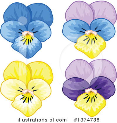 Royalty-Free (RF) Flower Clipart Illustration by Pushkin - Stock Sample #1374738