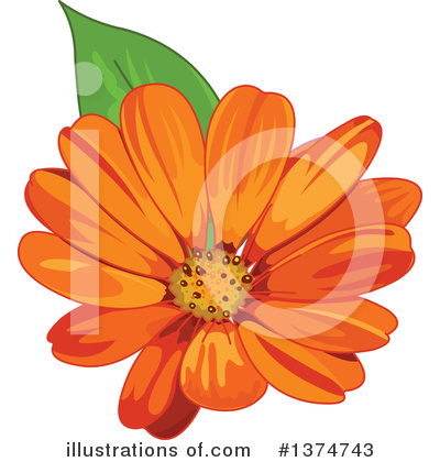 Royalty-Free (RF) Flower Clipart Illustration by Pushkin - Stock Sample #1374743