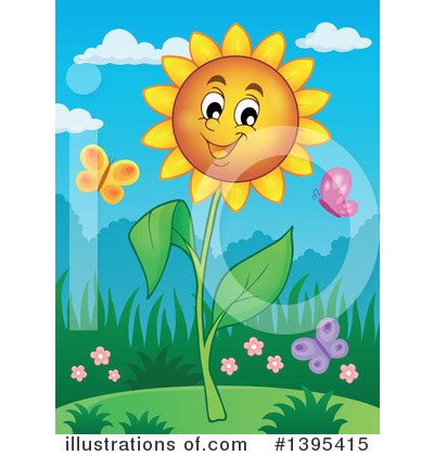 Royalty-Free (RF) Flower Clipart Illustration by visekart - Stock Sample #1395415