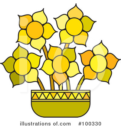 Royalty-Free (RF) Flowers Clipart Illustration by Lal Perera - Stock Sample #100330