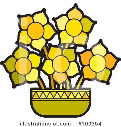 Royalty-Free (RF) Flowers Clipart Illustration by Lal Perera - Stock Sample #100354