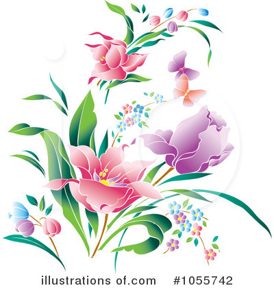 Royalty-Free (RF) Flowers Clipart Illustration by pauloribau - Stock Sample #1055742