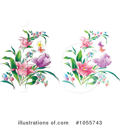 Royalty-Free (RF) Flowers Clipart Illustration by pauloribau - Stock Sample #1055743