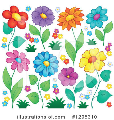 Royalty-Free (RF) Flowers Clipart Illustration by visekart - Stock Sample #1295310