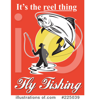 Royalty-Free (RF) Fly Fishing Clipart Illustration by patrimonio - Stock Sample #225039